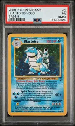 2000 POKEMON GAME BASE II #2 BLASTOISE-HOLO PSA 1 MK - Image 1
