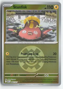 STUNFISK (QUICK BALL) 062/217 HOLO ASCENDED HEROES POKEMON REVERSE HOLO NM/M - Image 1