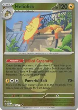 Heliolisk - (Energy Symbol) 064/217 Reverse Holo Pokemon ME: Ascended Heroes NM - Image 1
