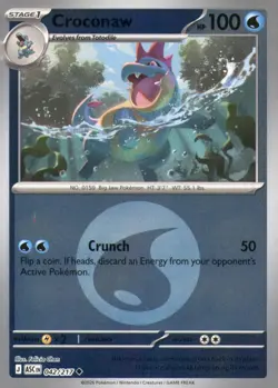 CROCONAW (ENERGY SYMBOL PATTERN) 042/217 UNCOMMON ASCENDED HEROES POKEMON NM/M - Image 1