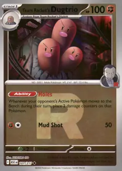 TEAM ROCKET'S DUGTRIO 101/217 HOLO ASCENDED HEROES POKEMON REVERSE HOLO NM/M - Image 1