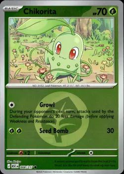 Chikorita (Energy Symbol Pattern) 008/217Ascended Heroes Pokemon Reverse Holo NM - Image 1