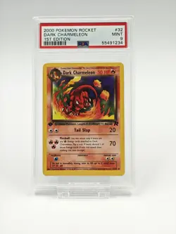 2000 POKEMON ROCKET 1ST EDITION #32 DARK CHARMELEON PSA 9 - Image 1