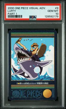 PSA 10 2000 CARDDASS ONE PIECE VISUALADVENTURE PART 1 #9 LUFFY No.9 - Image 1