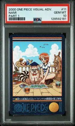 PSA 10 2000 CARDDASS ONE PIECE VISUALADVENTURE PART 1 #11 NAMI No.11 - Image 1