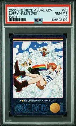 PSA 10 ONE PIECE VISUALADVENTURE PART 1 #25 No.25 LUFFY/NAMI/ZORO - Image 1