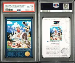 PSA 10 2001 CARDDASS ONE PIECE VISUAL ADVENTURE PART 3 #95 LUFFY/NAMI/USOPP/ZORO - Image 3