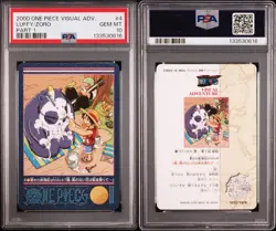 PSA 10 2000 CARDDASS ONE PIECE VISUAL ADVENTURE PART 1 #4 No.4 LUFFY/ZORO - Image 3