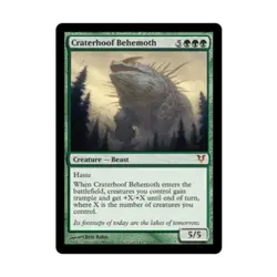 WOTC MtG Avacyn Restored Craterhoof Behemoth (MR) (Foil) EX - Image 1