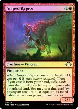 Amped Raptor Modern Horizons 3 Foil NM Near Mint MTG Magic - Image 1