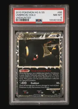 PSA Graded 8 Umbreon 2010 Undaunted HG & SS 86/90 Pokemon TCG Set - Image 2