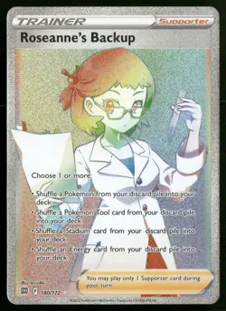 Roseanne's Backup (Secret) Secret Rare SWSH09: Brilliant Stars 180/172 Pokemon T - Image 1