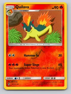 Quilava 41/214 Uncommon Lost Thunder Pokemon Reverse Holo NM - Image 1