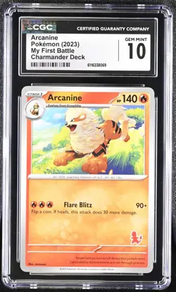 CGC 10 ⭐ Pokemon Arcanine My First Battle Charmander Symbol Deck 2023 - Image 1