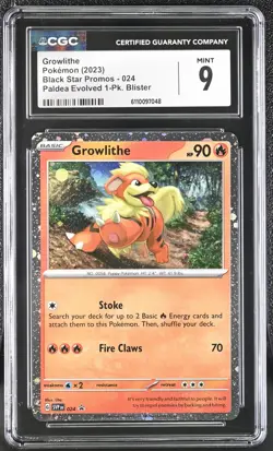 Pokemon Growlithe Cosmos Holo #24 Scarlet & Violet Promo 2023 - CGC 9 Mint - Image 1