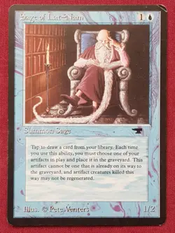 Magic The Gathering ANTIQUITIES SAGE OF LAT-NAM blue card MTG - Image 1