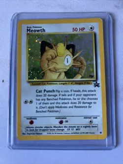 Meowth 10 WOTC Black Star Promo Holo Pokemon Card - Image 1