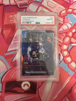 Gundam Card Game Edition Beta RX-78-2 Gundam ST01-001 LR PSA 10 - Image 1