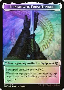 MTG ICINGDEATH, FROST TONGUE // WOLF TOKEN FOIL Forgotten Realms NM - Image 1
