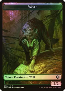 MTG ICINGDEATH, FROST TONGUE // WOLF TOKEN FOIL Forgotten Realms NM - Image 2