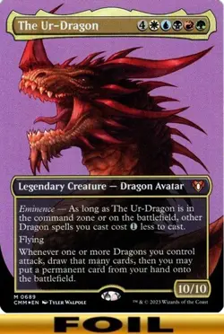 1x - The Ur-Dragon - FOIL BORDERLESS #689 - Commander Masters - NM MTG - Image 1