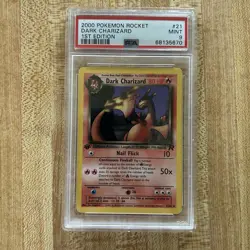 PSA 9 Rocket 1st Edition Dark Charizard 21/82 WoTC 2000 Pokemon Non-Holo Mint - Image 1