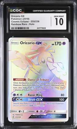 Pokemon Oricorio GX 255/236 Ultra Rare Cosmic Eclipse - CGC 10 - Image 1