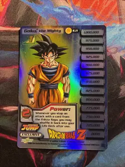 SCORE Goku, the Mighty Shonen Jump Exclusive Foil Power Card Dragon Ball Z TCG - Image 1