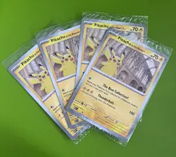 4 x Jumbo Pikachu at the Museum Sealed Natural History Promo Pokemon Cards - Image 1