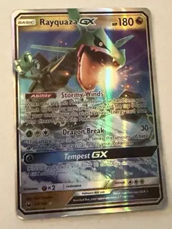 Rayquaza GX 109/168 SM: Celestial Storm Ultra Rare Full Art Holo Pokemon TCG - Image 1