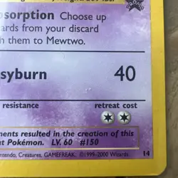 Mewtwo 14 WOTC Black Star Promo WOTC Pokemon TCG - Image 5