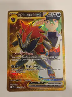 N's Zoroark ex 189/159 Sv09 Pokemon Journey Together Holo Gold Hyper Rare NM - M - Image 1