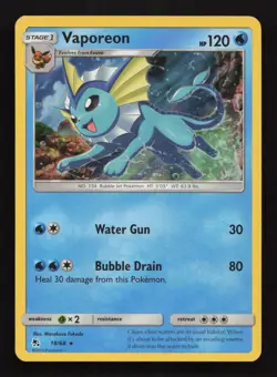 Vaporeon 18/68 - Hidden Fates - Holo Rare Pokemon Card - Near Mint - Image 1
