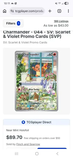 Pokemon TCG Obsidian Flames Charmander Sealed Promo Card 044 - Image 3