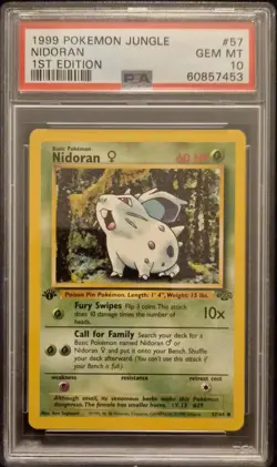 PSA 10 - 1999 Pokemon Jungle 1st Edition Nidoran #57/64 - GEM MINT! - Image 1