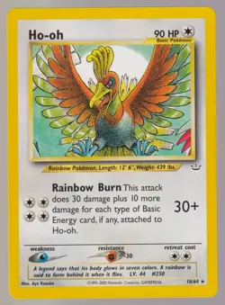 Ho-oh 18/64 Non Holo Rare Neo Revelation 2001 Pokemon TCG WoTC LP - Image 1
