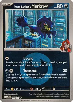 Team Rocket's Murkrow (Energy Symbol) 126/217 Reverse Holo Pokemon ME: ASC NM - Image 1