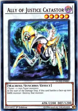 Yugioh Ally of Justice Catastor DUDE-EN007 Ultra Rare 1st Edition NM - Image 1