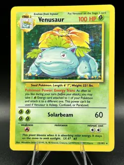 Pokemon Cards: Venusaur 15/102: Base Set Holo Rare: MP - Image 1