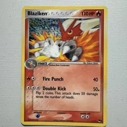 Pokemon Blaziken 1/17 POP Series 1 Rare Holo Vintage 2005 TCG Card Fire 110 HP - Image 1