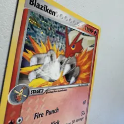 Pokemon Blaziken 1/17 POP Series 1 Rare Holo Vintage 2005 TCG Card Fire 110 HP - Image 2