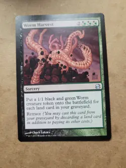 Worm Harvest MTG Modern Masters MMA LP/NM 195/229 Magic Uncommon BULK DISCOUNT - Image 1