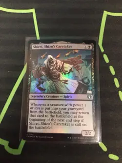 MTG Magic The Gathering Shirei, Shizo’s Caretaker Foil CMM Black Commander - Image 1