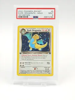2000 POKEMON ROCKET 1ST EDITION #5 DARK DRAGONITE-HOLO PSA 9 - Image 1
