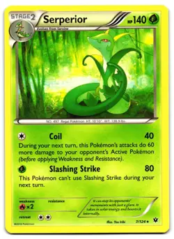 Serperior 7/124 - 🌊 Fates Collide Rare Pokemon TCG 🖤 - LP - Image 1