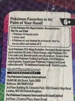 Pokemon Ascended Heroes Mini Tin ( Zorua & Cramorant ) New - factory Sealed- - Image 4