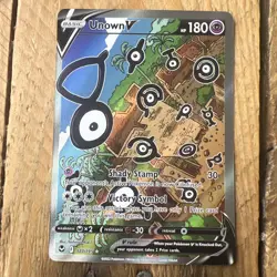 Pokemon TCG Silver Tempest Unown V 177/195 Ultra Rare Alternative Art - Image 1