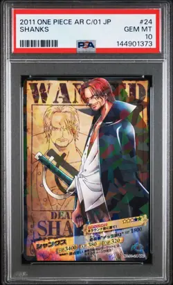 2011 One Piece AR Carddass 01 Japan Shanks No.01-24 UC PSA10 - Image 1