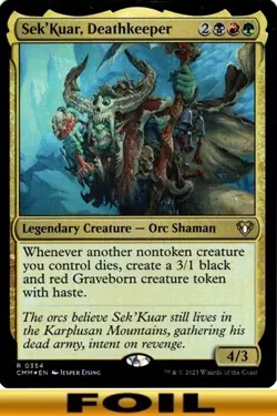 1x - Sek'Kuar, Deathkeeper - FOIL #354 - Commander Masters - NM MTG - Image 1