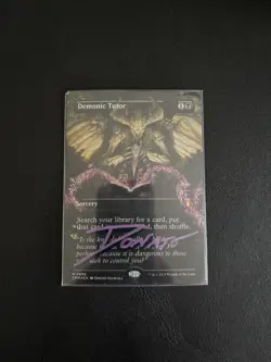 Demonic Tutor Borderless Foil Shadow Signed In Purple And Black By The Artist - Image 1